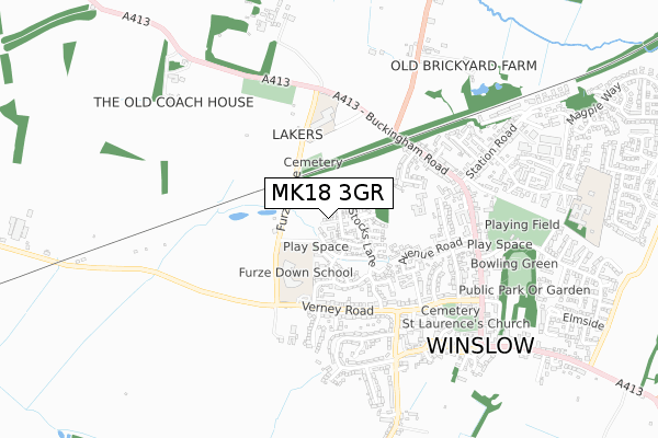 MK18 3GR map - small scale - OS Open Zoomstack (Ordnance Survey) MK18 3GR map - small scale - OS Open Zoomstack (Ordnance Survey)