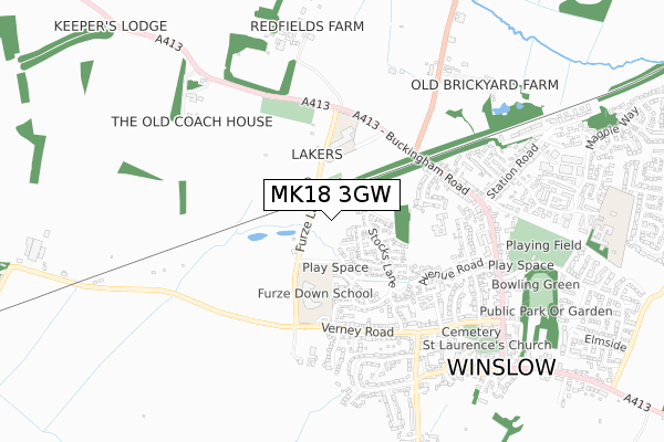 MK18 3GW map - small scale - OS Open Zoomstack (Ordnance Survey) MK18 3GW map - small scale - OS Open Zoomstack (Ordnance Survey)