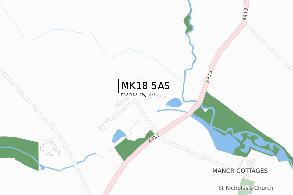 MK18 5AS map - large scale - OS Open Zoomstack (Ordnance Survey)