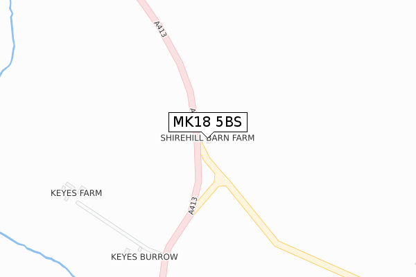 MK18 5BS map - large scale - OS Open Zoomstack (Ordnance Survey)