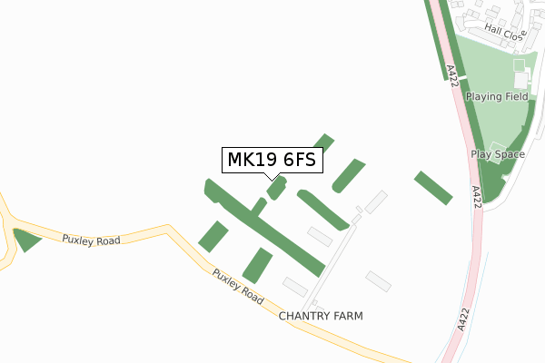 MK19 6FS map - large scale - OS Open Zoomstack (Ordnance Survey)