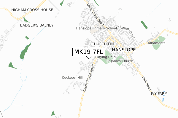 MK19 7FL map - small scale - OS Open Zoomstack (Ordnance Survey) MK19 7FL map - small scale - OS Open Zoomstack (Ordnance Survey)