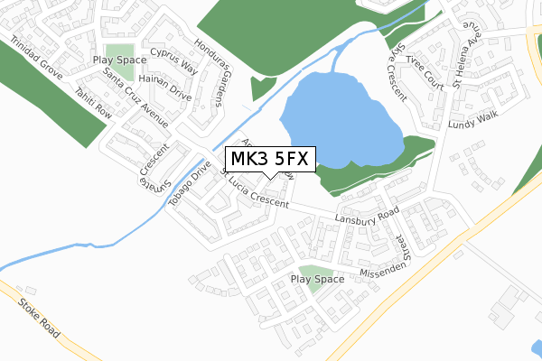 MK3 5FX map - large scale - OS Open Zoomstack (Ordnance Survey)