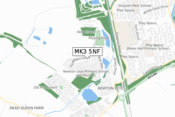 MK3 5NF map - small scale - OS Open Zoomstack (Ordnance Survey)