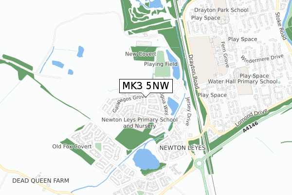 MK3 5NW map - small scale - OS Open Zoomstack (Ordnance Survey)