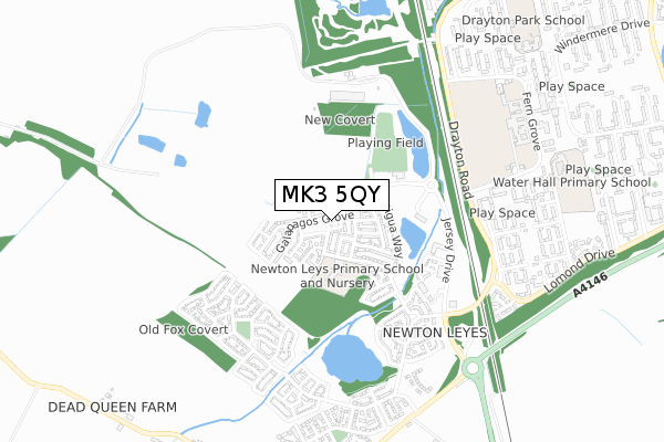 MK3 5QY map - small scale - OS Open Zoomstack (Ordnance Survey)