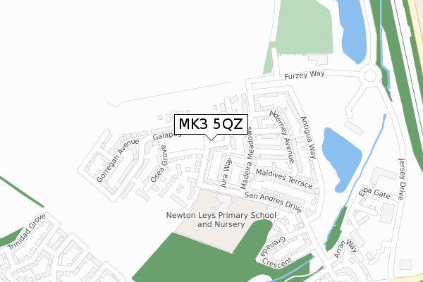 MK3 5QZ map - large scale - OS Open Zoomstack (Ordnance Survey)