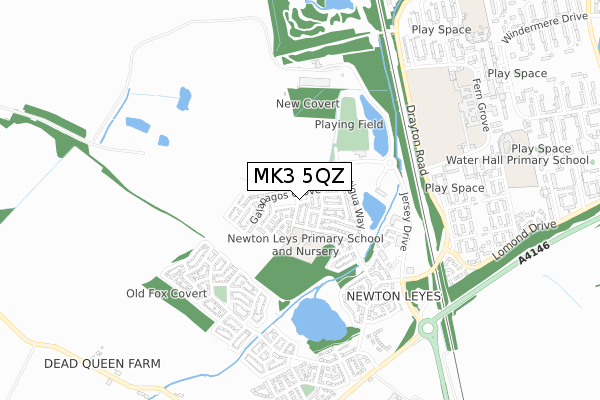 MK3 5QZ map - small scale - OS Open Zoomstack (Ordnance Survey)