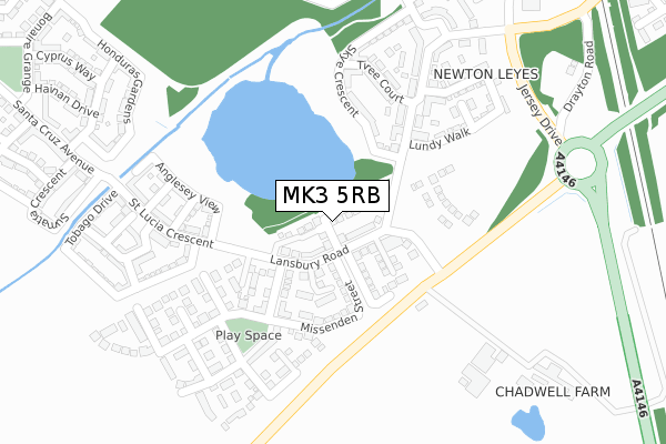 MK3 5RB map - large scale - OS Open Zoomstack (Ordnance Survey)
