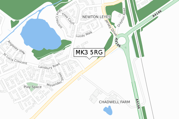 MK3 5RG map - large scale - OS Open Zoomstack (Ordnance Survey)