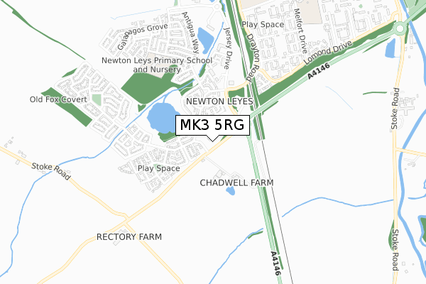 MK3 5RG map - small scale - OS Open Zoomstack (Ordnance Survey)