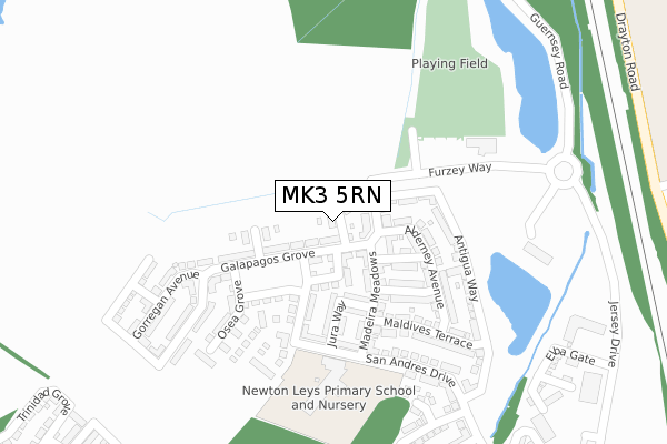 MK3 5RN map - large scale - OS Open Zoomstack (Ordnance Survey)