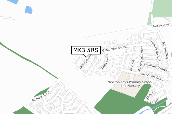 MK3 5RS map - large scale - OS Open Zoomstack (Ordnance Survey)