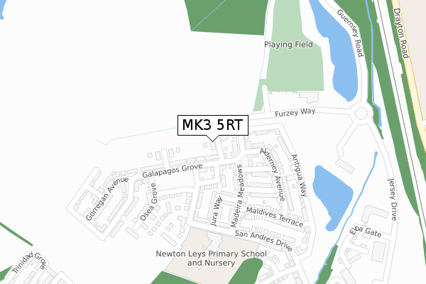 MK3 5RT map - large scale - OS Open Zoomstack (Ordnance Survey)