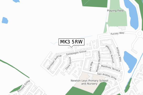 MK3 5RW map - large scale - OS Open Zoomstack (Ordnance Survey)