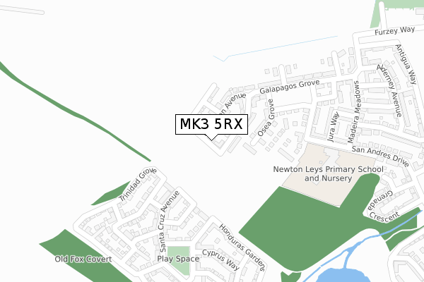 MK3 5RX map - large scale - OS Open Zoomstack (Ordnance Survey)