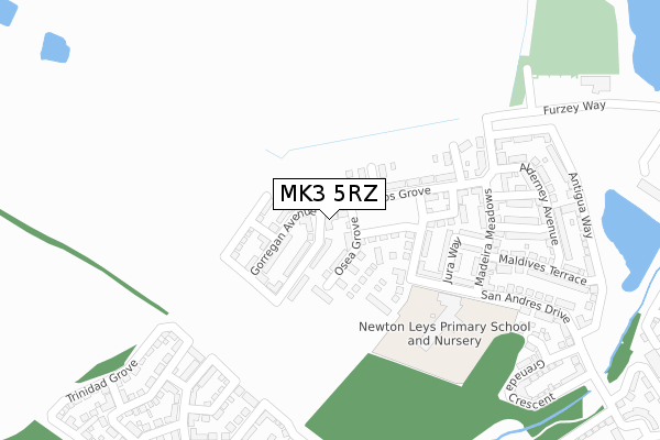 MK3 5RZ map - large scale - OS Open Zoomstack (Ordnance Survey) MK3 5RZ map - large scale - OS Open Zoomstack (Ordnance Survey)