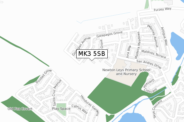 MK3 5SB map - large scale - OS Open Zoomstack (Ordnance Survey)