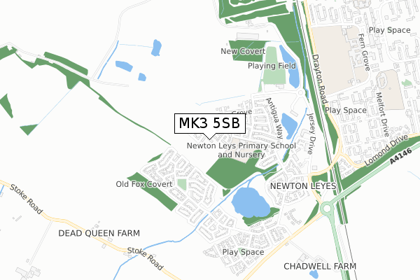 MK3 5SB map - small scale - OS Open Zoomstack (Ordnance Survey)