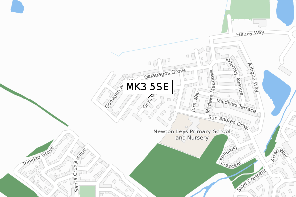 MK3 5SE map - large scale - OS Open Zoomstack (Ordnance Survey)