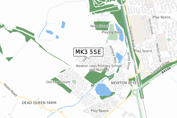 MK3 5SE map - small scale - OS Open Zoomstack (Ordnance Survey)