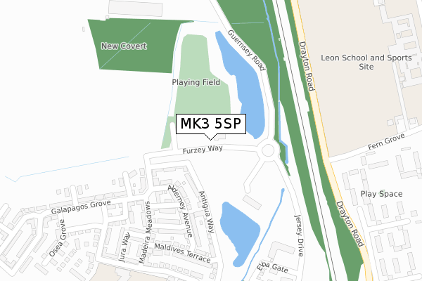 MK3 5SP map - large scale - OS Open Zoomstack (Ordnance Survey)