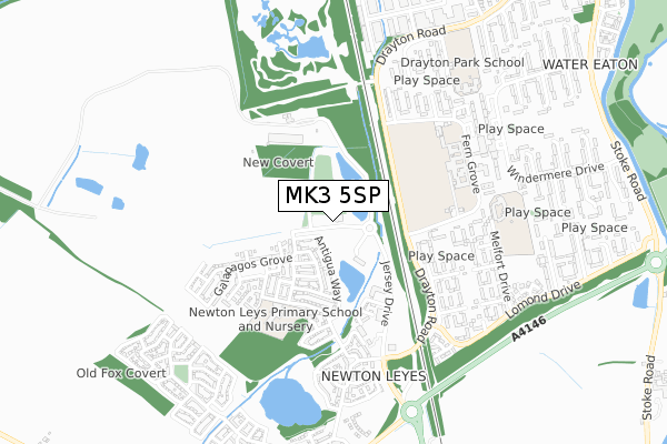 MK3 5SP map - small scale - OS Open Zoomstack (Ordnance Survey)