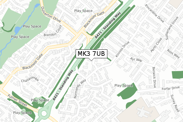 MK3 7UB map - large scale - OS Open Zoomstack (Ordnance Survey)