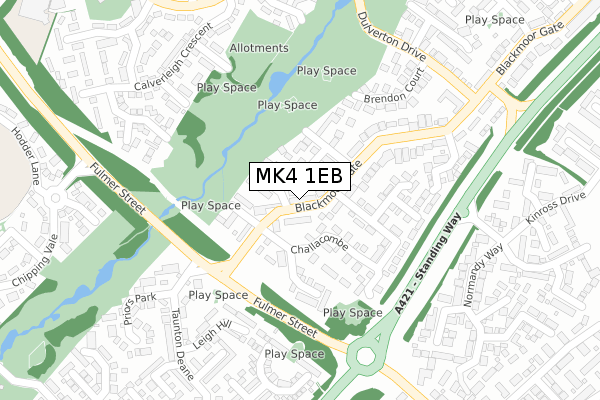 MK4 1EB map - large scale - OS Open Zoomstack (Ordnance Survey)