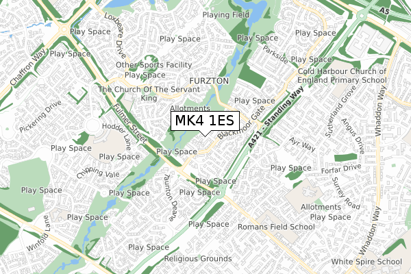 MK4 1ES map - small scale - OS Open Zoomstack (Ordnance Survey) MK4 1ES map - small scale - OS Open Zoomstack (Ordnance Survey)