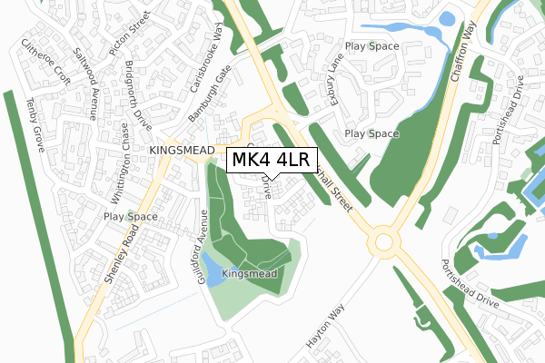 MK4 4LR map - large scale - OS Open Zoomstack (Ordnance Survey)