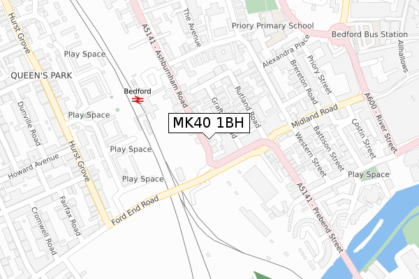 MK40 1BH map - large scale - OS Open Zoomstack (Ordnance Survey) MK40 1BH map - large scale - OS Open Zoomstack (Ordnance Survey)