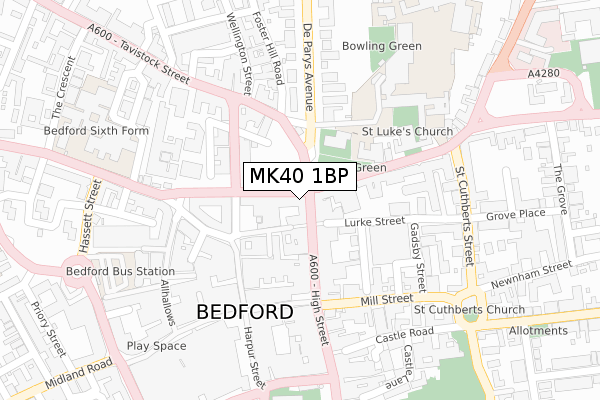 MK40 1BP map - large scale - OS Open Zoomstack (Ordnance Survey) MK40 1BP map - large scale - OS Open Zoomstack (Ordnance Survey)