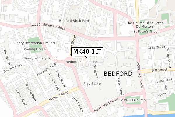 MK40 1LT map - large scale - OS Open Zoomstack (Ordnance Survey) MK40 1LT map - large scale - OS Open Zoomstack (Ordnance Survey)