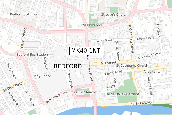 MK40 1NT map - large scale - OS Open Zoomstack (Ordnance Survey)