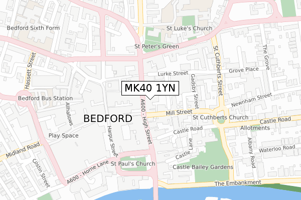 MK40 1YN map - large scale - OS Open Zoomstack (Ordnance Survey) MK40 1YN map - large scale - OS Open Zoomstack (Ordnance Survey)