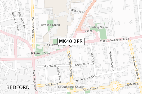 MK40 2PR map - large scale - OS Open Zoomstack (Ordnance Survey)