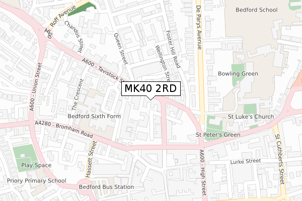 MK40 2RD map - large scale - OS Open Zoomstack (Ordnance Survey)