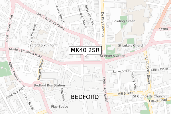 MK40 2SR map - large scale - OS Open Zoomstack (Ordnance Survey)