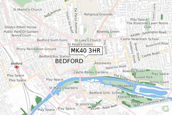 MK40 3HR map - small scale - OS Open Zoomstack (Ordnance Survey) MK40 3HR map - small scale - OS Open Zoomstack (Ordnance Survey)