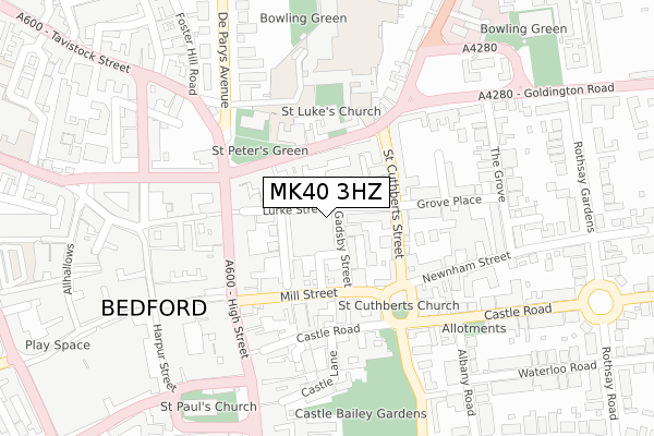 MK40 3HZ map - large scale - OS Open Zoomstack (Ordnance Survey) MK40 3HZ map - large scale - OS Open Zoomstack (Ordnance Survey)