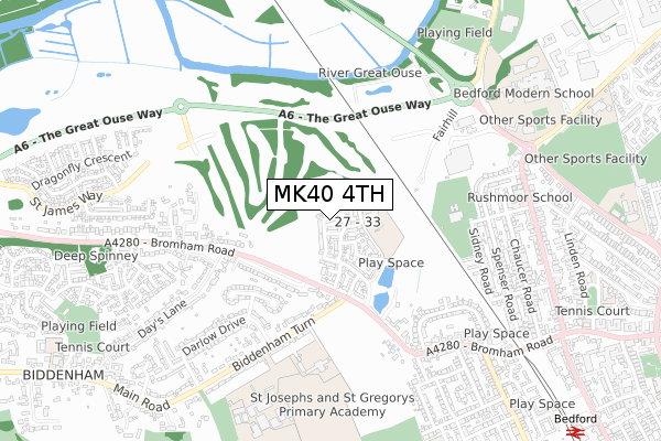 MK40 4TH map - small scale - OS Open Zoomstack (Ordnance Survey)