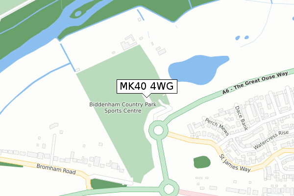 MK40 4WG map - large scale - OS Open Zoomstack (Ordnance Survey)