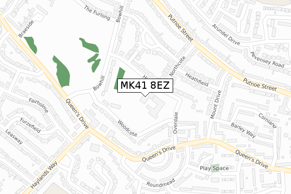MK41 8EZ map - large scale - OS Open Zoomstack (Ordnance Survey)