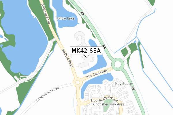 MK42 6EA map - large scale - OS Open Zoomstack (Ordnance Survey)