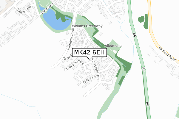 MK42 6EH map - large scale - OS Open Zoomstack (Ordnance Survey)