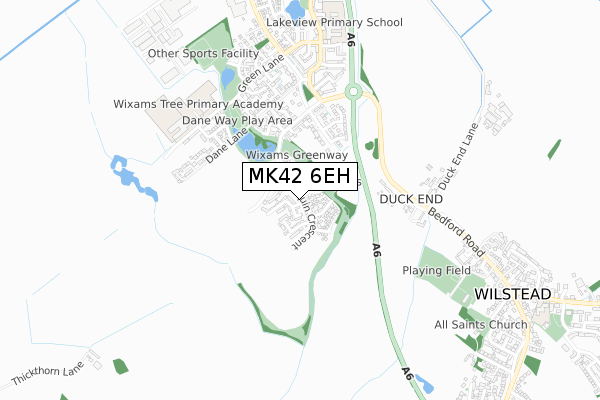 MK42 6EH map - small scale - OS Open Zoomstack (Ordnance Survey)
