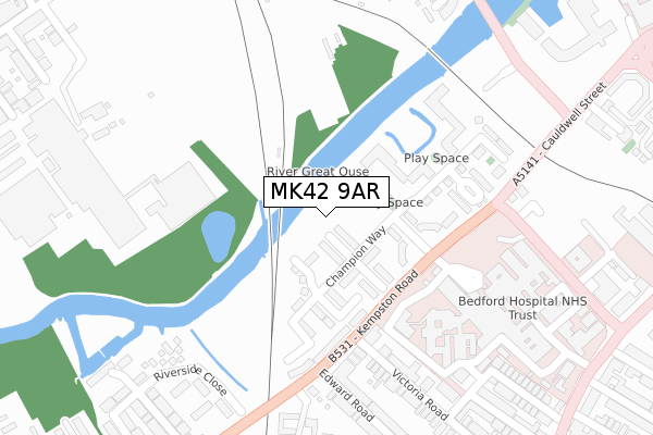 MK42 9AR map - large scale - OS Open Zoomstack (Ordnance Survey) MK42 9AR map - large scale - OS Open Zoomstack (Ordnance Survey)