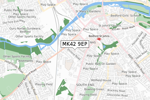MK42 9EP map - small scale - OS Open Zoomstack (Ordnance Survey) MK42 9EP map - small scale - OS Open Zoomstack (Ordnance Survey)