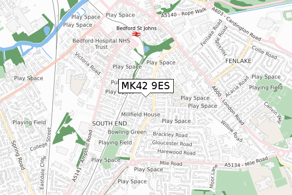MK42 9ES map - small scale - OS Open Zoomstack (Ordnance Survey) MK42 9ES map - small scale - OS Open Zoomstack (Ordnance Survey)